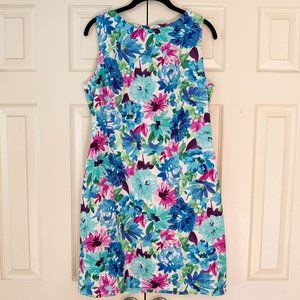 Alyx Floral Sheath Dress - Blue Size 14